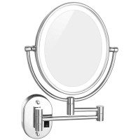 Best seller LVYI bathroom lighted cosmetic double side makeup wall mounted mirror