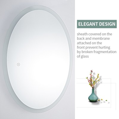 Backlit LED wall mounted lighted makeup mirror bathroom slivered touch bluetooth mirror led bathroom mirror